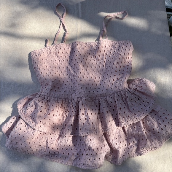 Pink Eyelet Ruffle top - Picture 1 of 2
